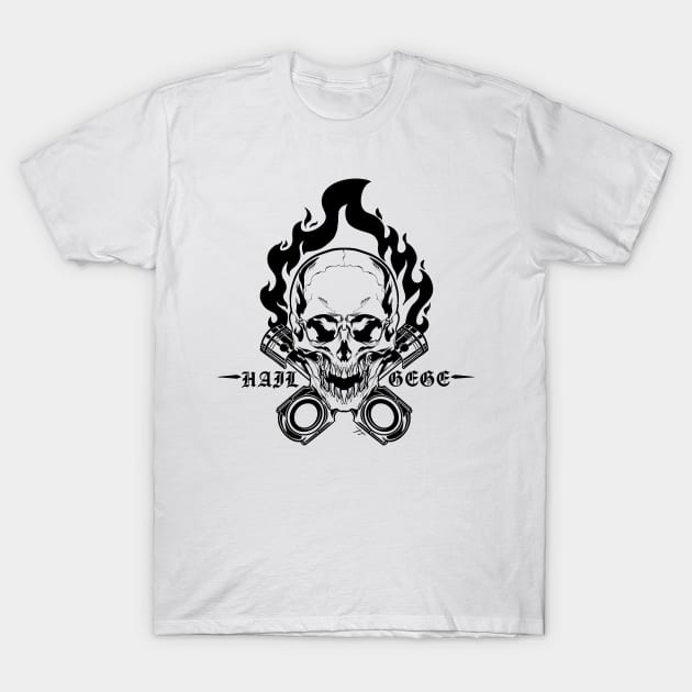 Piston Skull T-Shirt by juliusps24